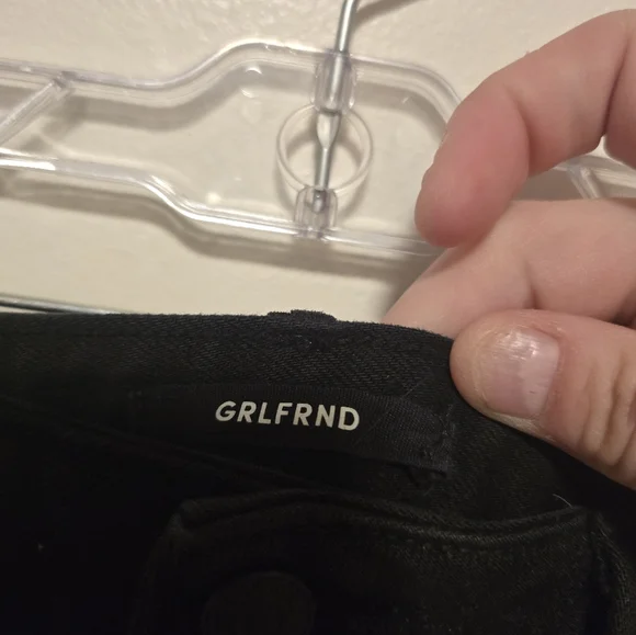 GRLFRND Black Denim Skirt Raw Hem - Picture 5 of 7